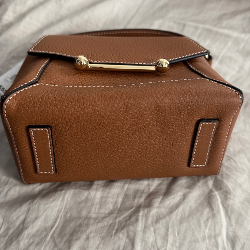 Strathberry Mosaic Nano Leather Mini Tote in tan with vanilla stitching NWT - Picture 13 of 17